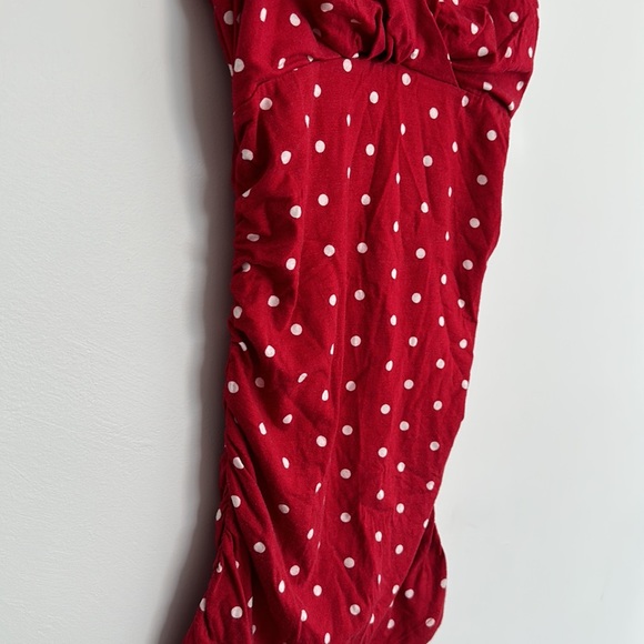 Red polka dot rushed tank - Picture 3 of 5